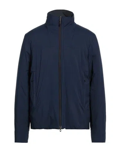 Sease Man Jacket Navy Size Xxl Polyester In Blue