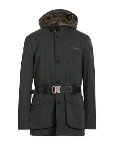 Sease Man Overcoat & Trench Coat Grey Size 46 Virgin Wool, Nylon In Green