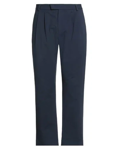 Sease Man Pants Navy Size Xl Cotton, Elastane In Blue