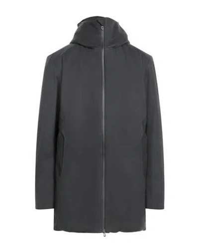 Sease Man Coat Charcoal Size Xl Cashmere, Elastane, Polyurethane In Grey