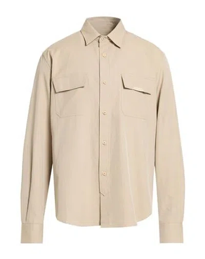 Sease Man Shirt Khaki Size Xxl Cotton In Neutral