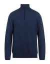 Sease Man Turtleneck Blue Size L Virgin Wool, Cashmere, Silk In Blue
