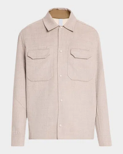 Sease Men & Apos;s Double Wool-cashmere Overshirt In Neutral