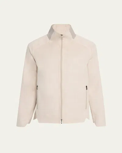 Sease Men's Biker Double Virgin Wool Bomber Jacket In Driftwood