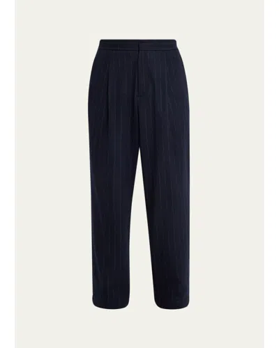 Sease Men's Brushed Jersey Wool-cashmere Joggers In Blue