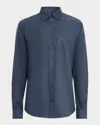 Sease Men's Camicia Classica Cotton Button-down Shirt In Blue