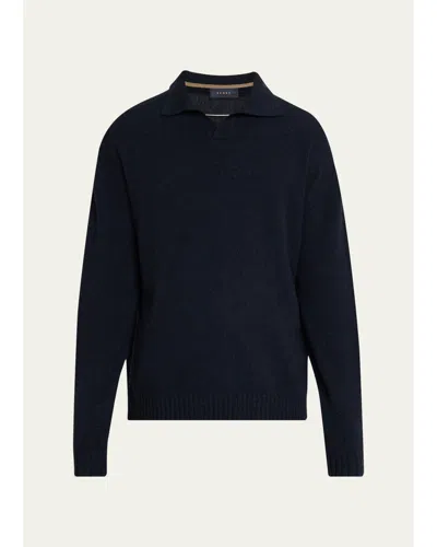 Sease Cashmere Polo Sweater In Blue
