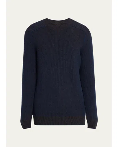Sease Men's Dinghy Crewneck Cashmere Sweater In Blue