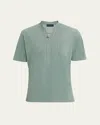 Sease Men's Fish Tail V-neck Pocket Polo Shirt In Green