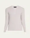 Sease Men's Herringbone Henley Sweater In Chalk