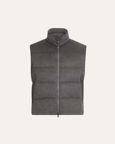Sease Men's Insulated Cashmere Reversible Vest In Lead Grey