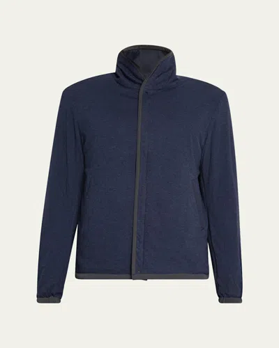 Sease Men's Jibset Packable Water-repellent Reversible Jacket In Midblue