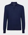 Sease Men's Johnny Wool Collared Pullover In Blue