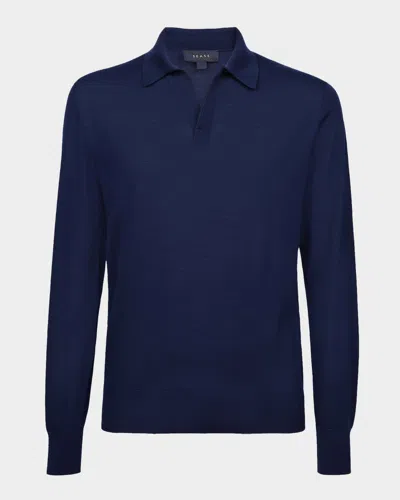 Sease Men's Johnny Wool Collared Pullover In Blue