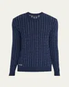 Sease Men's Linen-cashmere Cable Sweater In Beige