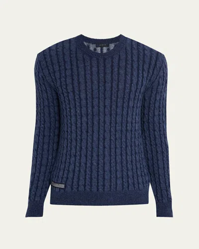 Sease Men's Linen-cashmere Cable Sweater In Beige