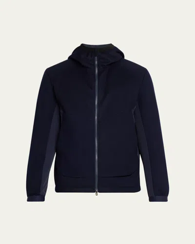 Sease Men's Predator 3.0 Water-resistant Padded Wool Jacket With Hood In Blue