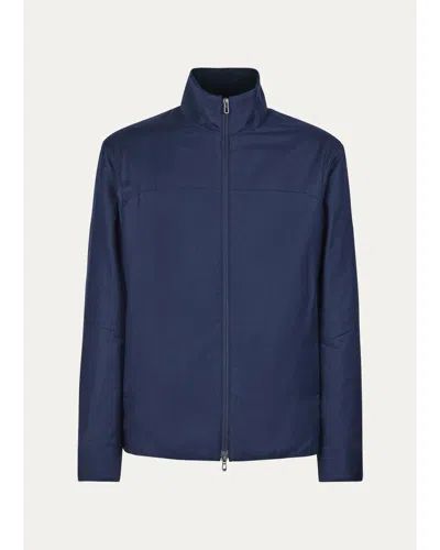 Sease Men's Stand Collar Full-zip Jacket In Blue