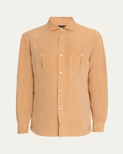 Sease Men's Sunrise Saharan Linen Casual Button-down Shirt