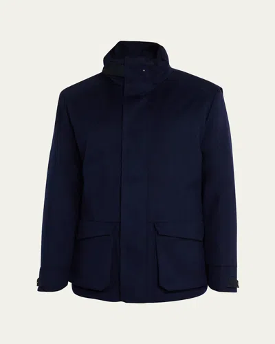 Sease Men's Uptown Padded Cashmere Parka Jacket In Blue