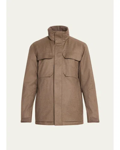 Sease Men's Wool-cashmere Field Jacket In Wombat