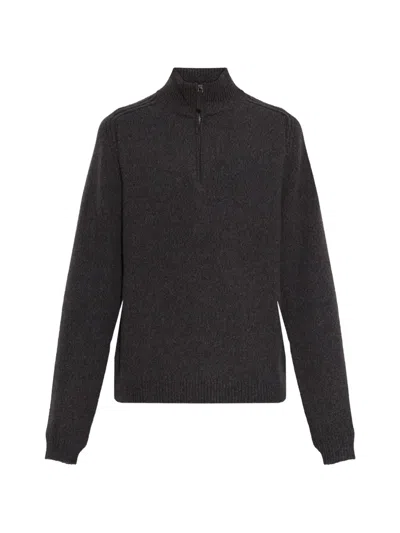 Sease Mouilné 2.0 Quarter-zip Cashmere Sweater In Gray