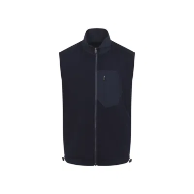 Sease Navy Blue Reversible Virgin Wool Vest