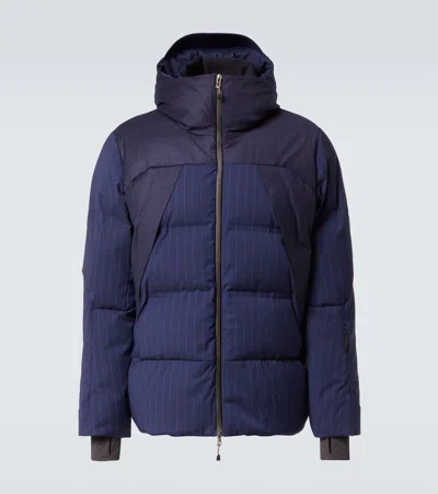 Sease Nordend Striped Wool-blend Down Ski Jacket In Blue