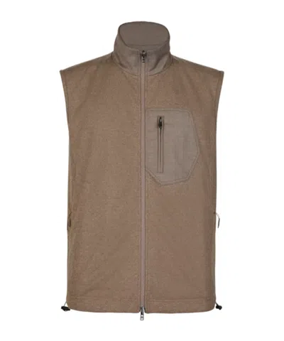 Sease Explorer Reversible Padded Cashmere And Wool Gilet In Brown