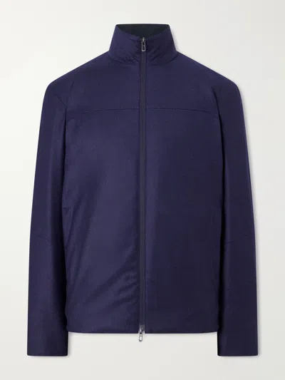 Sease Padded Wool And Silk-blend Jacket In Blue
