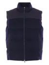 Sease Padded Zip Gilet In Blue