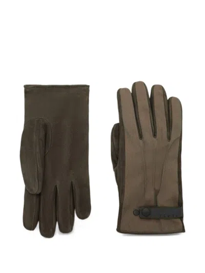 Sease Polar Panelled Gloves In Green