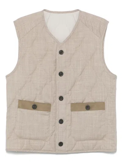 Sease Quilted Gilet In Neutrals