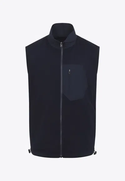 Sease Explorer Reversible Padded Virgin Wool-blend Jersey And Micro-ripstop Gilet In Blue