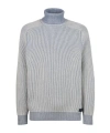 Sease Ribbed Reversible Turtleneck Sweater In Multi
