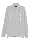 Sease Ribbed-sleeve Shirt Jacket In Gray