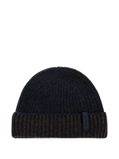 Sease Ribbed-knit Beanie Hat In Blue
