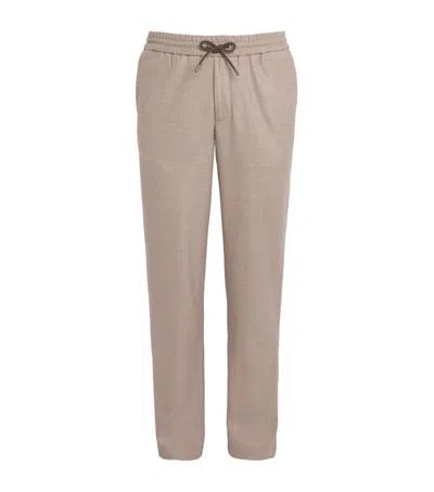 Sease Stretch-virgin Wool Mindset Drawstring Trousers In Brown