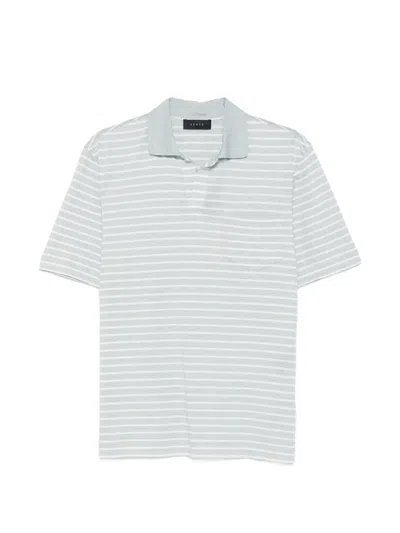 Sease Striped Polo-collar T-shirt In Blue