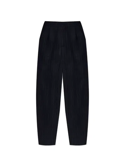 Sease Striped-pattern Trousers In Black