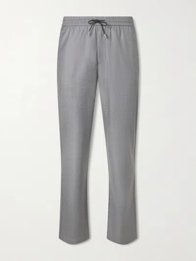 Sease Summer Mindset Straight-leg Virgin Wool Drawstring Trousers In Gray