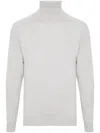 Sease Classic Turtle-neck Sweater With Ribbed Detailing In Gray