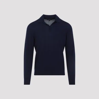 Sease Ultra Fine Polo Sweater In Blue