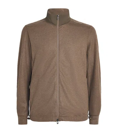 Sease Virgin Wool Explorer Zip-up Sweatshirt In Brown