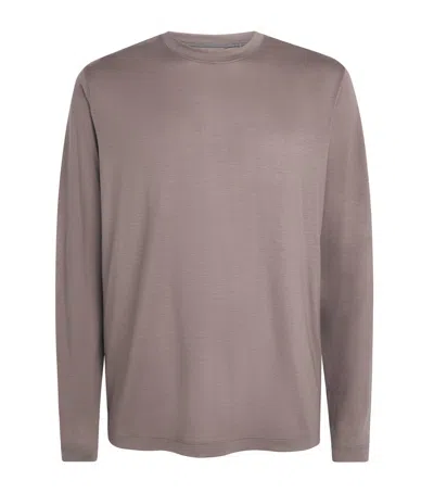 Sease Virgin Wool Long-sleeve T-shirt In Brown