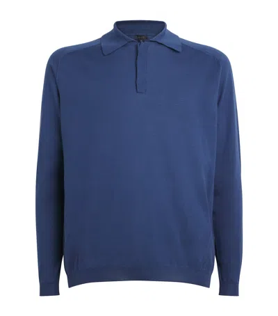 Sease Virgin Wool Polo Shirt In Blue