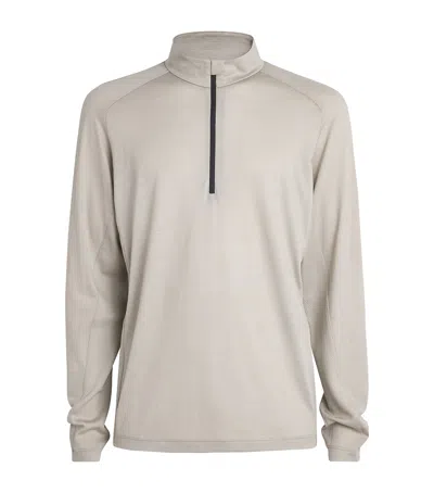 Sease Virgin Wool Quarter-zip Sweatshirt In Beige