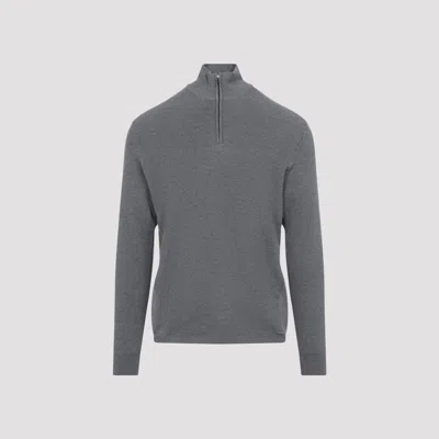 Sease Waffle Knit Half-zip Turtleneck Sweater In Gray