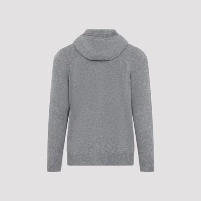 Sease Waythree Hooded Cashmere Zip-up Cardigan In Gray