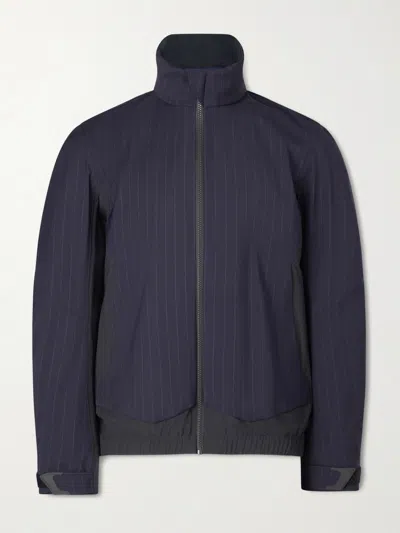 Sease Wind Seeker Pinstriped Virgin Wool-blend Jacket In Blue